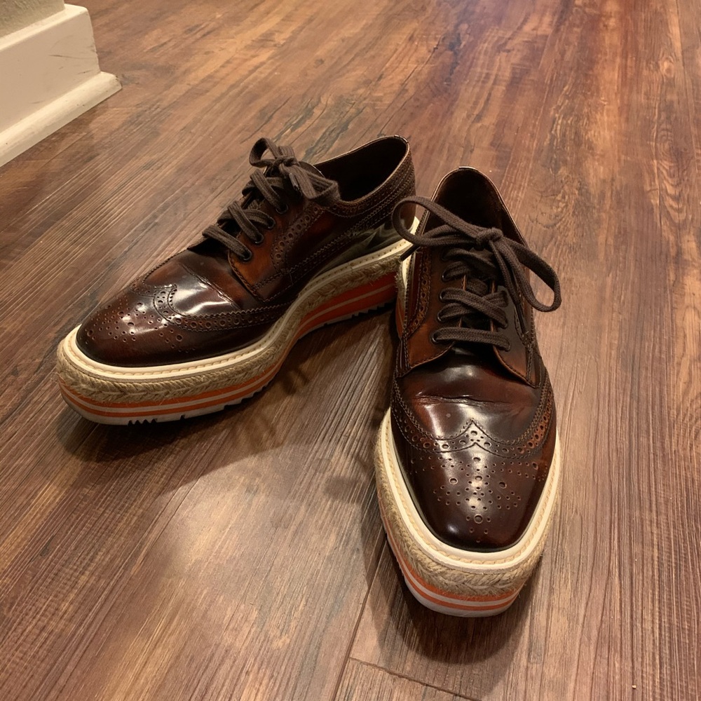 Prada Leather Platform Oxford